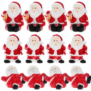 12pcs Lep Božič Santa Claus Miniature (Mešani Slog) Božič Santa Claus Mikro Krajine Sneg Odlikovanja