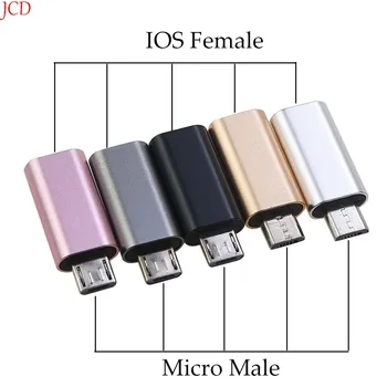 1PCS Micro USB Moški-8-Pin ios Ženski Adapter za Polnjenje Pretvornik Konektor Adapter Za iPhone Android