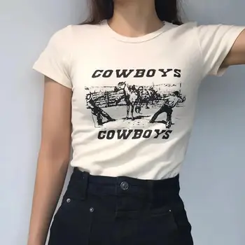 2021 Ženske T-Shirt Kratek Rokav Pismo Tiskanje Krog Vratu Poletje Priložnostne Slim Fit Prosto Živečih Rastlinskih Vrhovi Za Dekleta 2021 Nova Moda