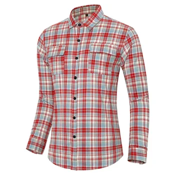 2023 Moške Jeseni Men ' s Long Sleeve Majica Fashion Osebnost Checker moška Majica