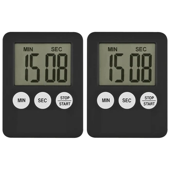 2X Super Tanek Digitalni LCD Zaslon Kuhinjski Timer Kvadratnih Kuhanje Count Up Odštevanje Alarm Magnet Ura