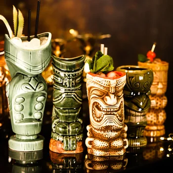 300-700 ml Havajih Velikonočni Otok Tiki Skodelice Ustvarjalne Porcelana Pivo Vino Vrč Pivo, Vino, Cocktail Party Pokal Bar Orodje Keramični Vrč Tiki
