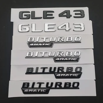 3d Black Chrome Črke Za Avtomobilske Zadaj Prtljažnik Fender Značko Za Mercedes GLE43 AMG W166 W167 Logotip BITURBO 4MATIC Emblem Dodatki