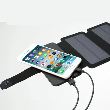 5 2.1 USB Izhod Naprave Kamp Pohodništvo Nahrbtnik Potovalni napajalnik Za Pametne telefone Zložljivi Zunanji solarnimi Polnilnik