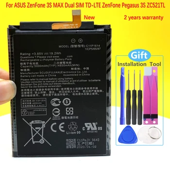 5000mAh C11P1614 Baterija Za Asus ZC521TL Zenfone 3S MAX ZenFone Pegasus 3S Mobilnega Telefona, ki je Na Zalogi+Številko za Sledenje
