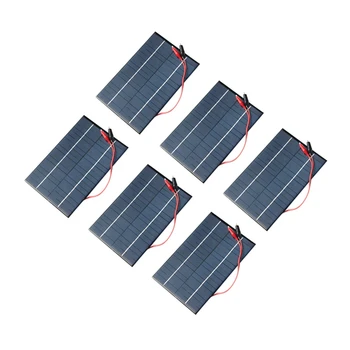 6X 4.2 W 18V Sončne Celice Polikristalni Solarni Panel+Krokodil Sponka Za Polnjenje 12V Baterija 200X130X3MM