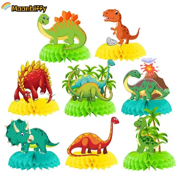 8pcs Dinozaver Temo Stranki Namizni Dekor Dinozaver Satja Namizni Okras Džungle Dinozaver Otroci Happy Birthday Party Supplies