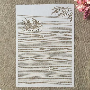 A4 29 cm Bambusa Listi Lesene Teksturo DIY Layering Matrice Stensko Slikarstvo Album Kolorit Reliefi Album Dekorativni Predlogo