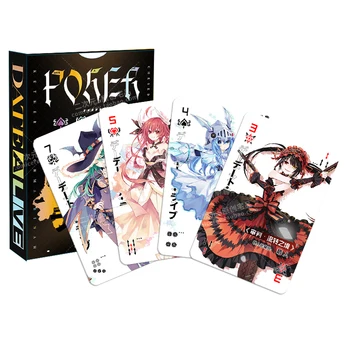 Anime Datum Živo Cosplay Poker Mizo Igralne Karte Tokisaki Kurumi Yatogami Tohka Odbor Igralne Kartice Stranka, Igrače, Darila S Box