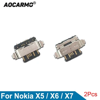 Aocarmo 2 Kos/veliko Za Nokia X5 X6 X7 TA-1099 USB polnjenje Polnjenje Vrata Dock Priključek, Nadomestni Del