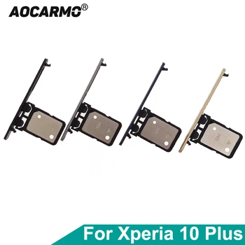 Aocarmo Za Sony Xperia 10 Plus X10P i3213 i3223 i4213 i4293 Eno Držala za Kartico SIM potisnite držalo za kartico Sim Reže S pokrovom