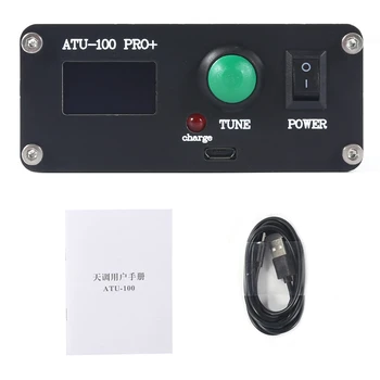ATU-100 Pro+ 1.8-55Mhz Avtomatski Antenski Tuner Multi-Funkcijo Priročno 0.96 Palčni Končal Polnilna Črna ABS Z ohišjem