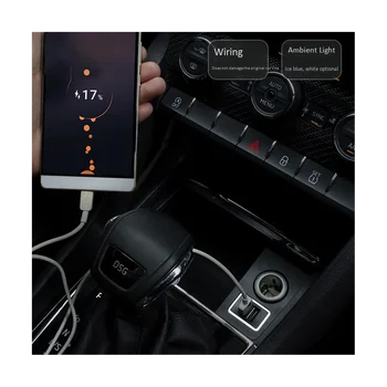 Avto Dvojni Polnilnik USB GT Hitro Polnjenje za Skoda Kodiaq 2017-2020 Adapter za Cigaretni Vžigalnik Gori s Svetlobo Bele