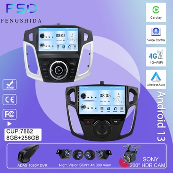 Avtoradio Za Ford Focus 3 Mk 3 2011 - 2015 Android Auto Carplay Večpredstavnostna Video Predvajalnik Navigacija GPS Vodja Enote 5G WIFI, BT DSP