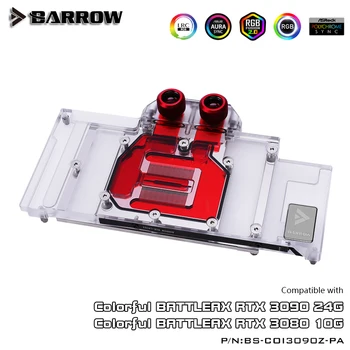 BARROW, polno zajetje Vode Blok uporabite za Pisane BRTTLEAX RTX 3090/3080 GRAFIČNO Kartico Glavi A-RGB hlajenje Radiator blok