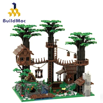 BuildMoc Forestmen je Sedež gradniki Nastavite Gozdnega drevja Villa Divji Raj Opeke Igrače Za Otroke, Otrok Darilo za Rojstni dan