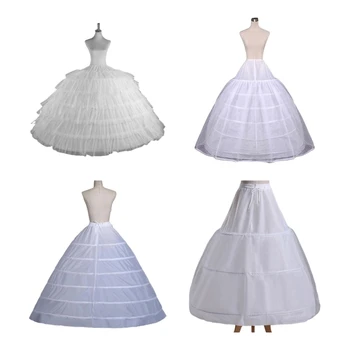 Crinoline Underskirt Petticoat Dolžina Tal za Ženske, Dekleta Poročne obleke Letnik Žogo Obleki Beli Obroč Krilo