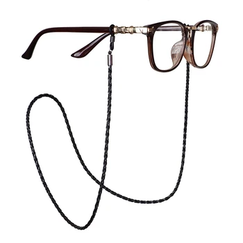 Debele Twist sončna Očala Usnje Vrvi, Verige Očala Pleteni Očala Vrvica za opaljivanje tega Traku Športih na Prostem Non-slip Eyeglass Dodatki