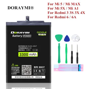 DROAYMI Telefon Baterija za Xiaomi Mi 5 5X A1 Max Redmi 3 3 3X 4X 6 6A Opomba 5A Pro Y1 Lite BM47 BM49 BN31 BN37 BM22 Bateria
