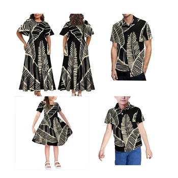 Družina Nastavite po Meri Polinezijski ženska Obleka, moška Majica Dečke Shirt Girls 