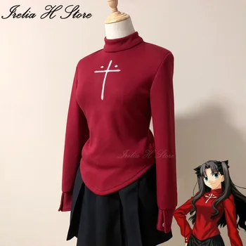 Irelia H Trgovina Usoda/Stay Night Tohsaka Rin Cosplay Kostum debele bluzo vrhovi pozimi rdeče dolge rokave Anime