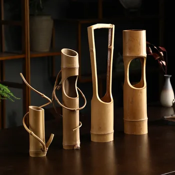 Japonski Ustvarjalne Bambusa Cev Veje, Cvetlični, Trgovina Naprava Začetni Dnevni Sobi Mizo Čaj Okrasni Cvetlični Aranžma Vrt Vaza
