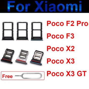 Kartica Sim Pladnji Za Xiaomi Mi Poco F2 Pro/F3 X2 X3 X3GT SIM Kartico SD Memory Card Reader Imetnik Adapter Vtičnice Nadomestni Deli