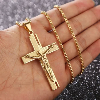 Klasično Verske Kristusa Križ Strast Visoke Kakovosti Moški Obesek za Ogrlico Ženske Čar Stranka Nakit Amulet Darilo