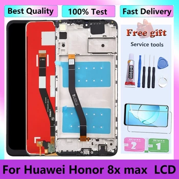 LCD-Zaslon Za Huawei Honor 8X Max SO-AL00 L22HN AL10 Polno Z Okvirjem, Zaslon na Dotik, Računalnike Skupščine Zamenjava rezervnih Delov