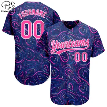 Moške Baseball Majica Ime po Meri 3D Tiskanja Vzorec Poletje Ohlapno Fit Unisex Hawaiian Beach Priložnostne Serije Baseball Majica