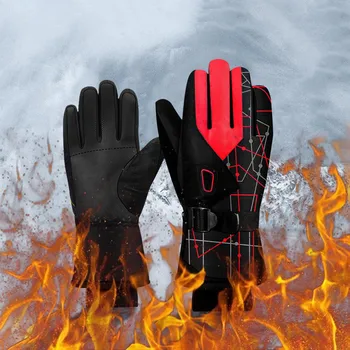 Moški Ženske Taktične Rokavice Zimske Plišastih Anti Slip Polno Prst Rokavice Prilagoditev Sponke na Prostem, Kolesarjenje, Paintball Pogon Zaščito