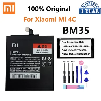 Original Baterija Telefona BM35 Za Xiaomi Mi 4C Mi4C M4C Visoke Kakovosti 3080mAh Telefon Zamenjava Baterij