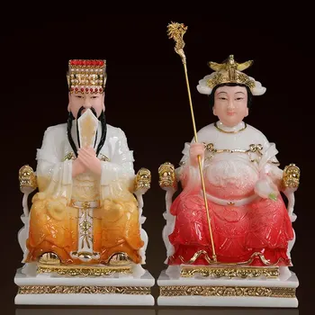 Par 2P Azija DOMOV Tempelj Čaščenja učinkovita blagoslov Zlati WANG MU YUHUANG DADI Jade Cesar Bog Visoko kakovostni kip Bude
