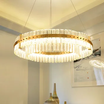Sodobni Luksuzni Zlato Bilayer Crystal LED Neodvisno Lučka Za Spalnice, Jedilnice Sobi za Risanje