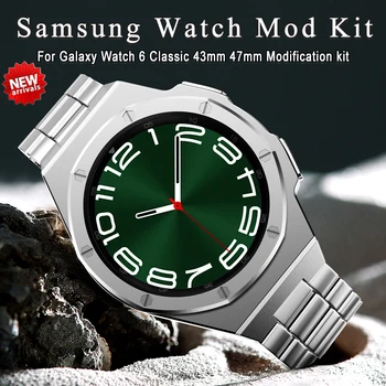 Sprememba Komplet Ohišje Za Samsung Galaxy Watch 6 Classic 47mm iz Nerjavečega Jekla Kovinska Zapestnica Galaxy 6 Classic 43mm Gume Traku