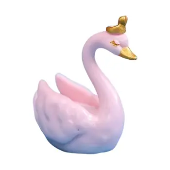 Srčkan Swan Kip Ročno 4 Barve Mikro Krajine Swan Ornament Risanka-slog Živali Model Smolo Obrti