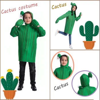 Unisex Otroci Kaktus Kostum Otrok Halloween Cosplay Stranka Dekleta Fantje Vlogo Igrajo Zelenih Rastlin Jumpsuit