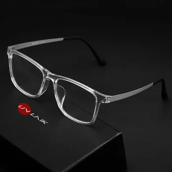 UVLAIK Pregleden Optičnih Očal Okvir Moških Ultralahkih TR90 Čistega Titana Očala Moški Kvadratnih Velik Okvir Recept Očala