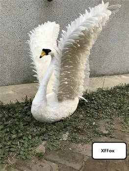 veliko simulacije krila swan model pene&feather ena velika white swan ptica darilo o 60x85cm xf0993