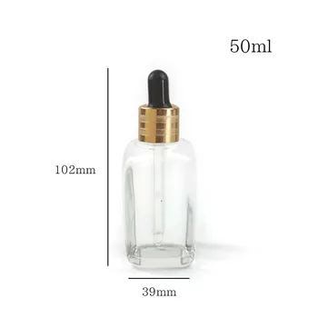 Visoka Kakovost Jasno Stekleno kapalko steklenico z zlato skp 50 ml