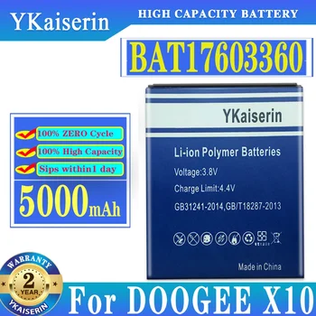 YKaiserin Novo Za DOOGEE X10 BAT17603360 Zamenjava 5000mAh Deli Pomožno Baterijo za DOOGEE X10 Pametni Telefon