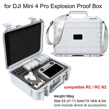 Za DJI Mini 4 Pro Eksplozije Dokaz Polje Varnost Primeru Skladiščenje Vrečka na Prostem, Velika Zmogljivost Polje RC 2/RC N2 Pribor Primeru
