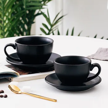 Črna Keramika Skodelico Kave In Krožnik Nastavite Strokovno Kosti Kitajske Espresso Degustacijo Vrč Arabica Turčija Capucino Kave Stekla Obleko